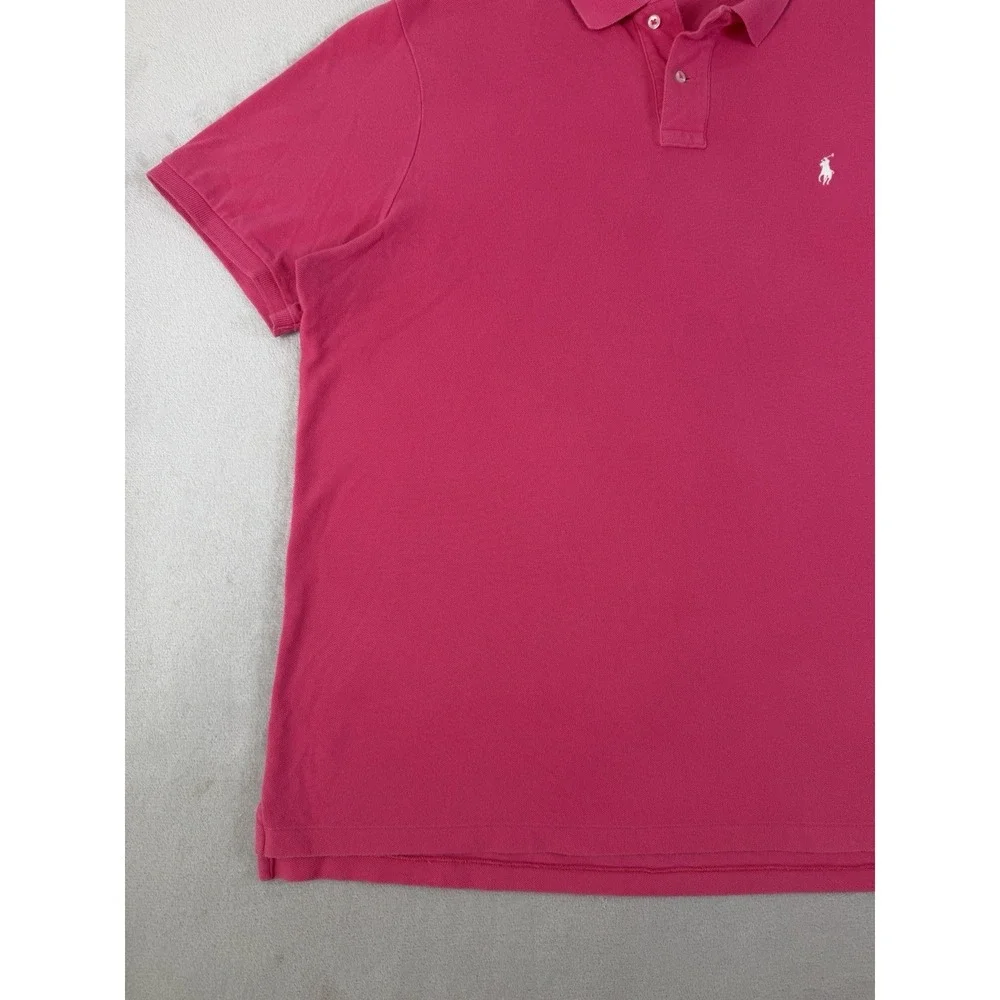 Polo Ralph Lauren Classic Fit Mesh Polo Shirt Hot Pink Men's XXL